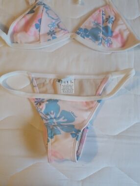 Floral Bikini Set - Pink & Blue